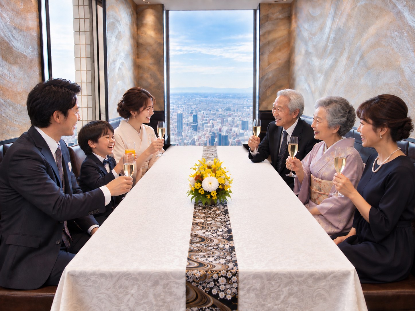 池袋サンシャイン60の個室での両家会食